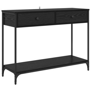 Konsolentisch Schwarz Eichen-Optik 100 x 34,5 x 75 cm