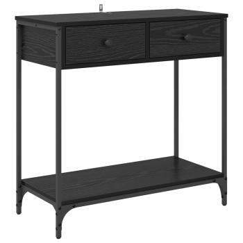 Konsolentisch Schwarz Eichen-Optik 75 x 34,5 x 75 cm