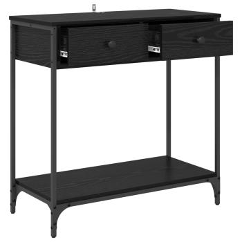 Konsolentisch Schwarz Eichen-Optik 75 x 34,5 x 75 cm