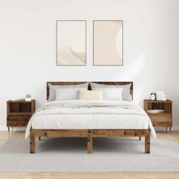 Nachttisch 2 Stk. Altholz 40 x 35 x 50 cm Holzwerkstoff