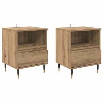 Nachttisch 2 Stk. Artisan-Eiche 40 x 35 x 50 cm Holzwerkstoff