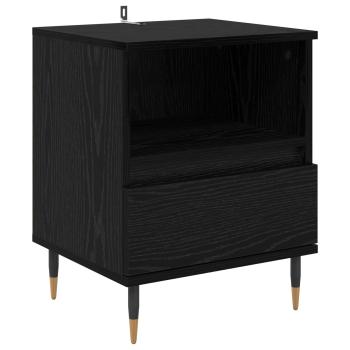 Nachttisch Schwarz Eichen-Optik 40 x 35 x 50 cm Holzwerkstoff