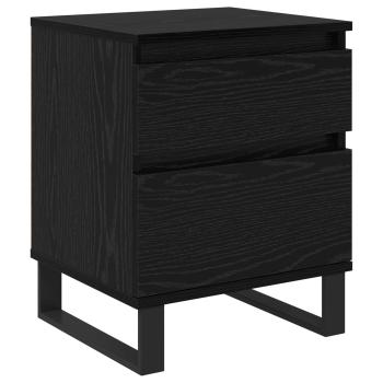 Nachttisch Schwarz Eichen-Optik 40 x 35 x 50 cm Holzwerkstoff