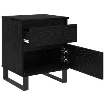 Nachttisch Schwarz Eichen-Optik 40 x 35 x 50 cm Holzwerkstoff