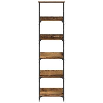 Bücherregal 5 Ebenen 50 x 33 x 188,5 cm Holzwerkstoff Altholz