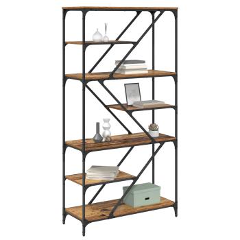 B?cherregal 9 Ebenen 91 x 36 x 176 cm Holzwerkstoff Altholz