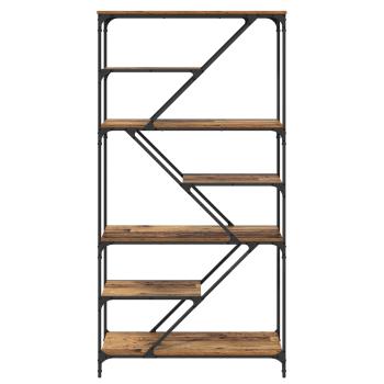 B?cherregal 9 Ebenen 91 x 36 x 176 cm Holzwerkstoff Altholz