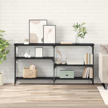 ARDEBO.de - Konsolentisch Schwarz Eichen-Optik 150 x 29 x 76,5 cm