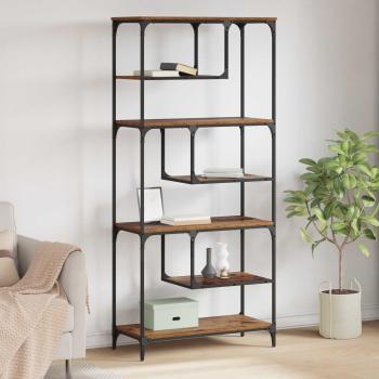 ARDEBO.de - Bücherregal 6 Ebenen 81 x 36 x 176 cm Holzwerkstoff Altholz