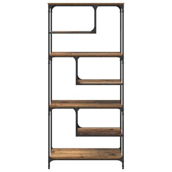 Bücherregal 6 Ebenen 81 x 36 x 176 cm Holzwerkstoff Altholz