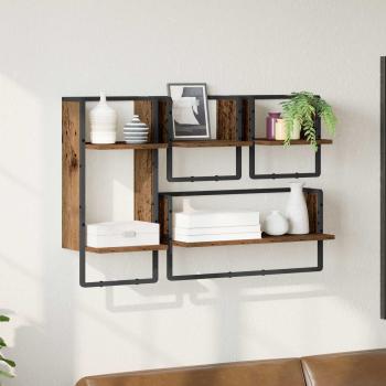 ARDEBO.de - Wandregal-Set 4 stk. Altholz 65 x 25 x 30 cm Holzwerkstoff