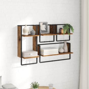 Wandregal-Set 4 stk. Altholz 65 x 25 x 30 cm Holzwerkstoff