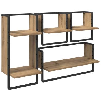 Wandregal-Set 4 stk. Artisan-Eiche 65 x 25 x 30 cm
