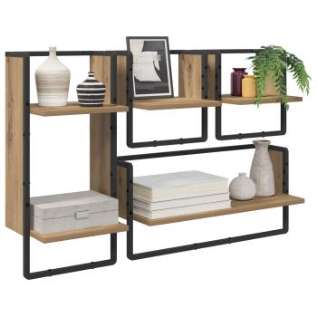 Wandregal-Set 4 stk. Artisan-Eiche 65 x 25 x 30 cm