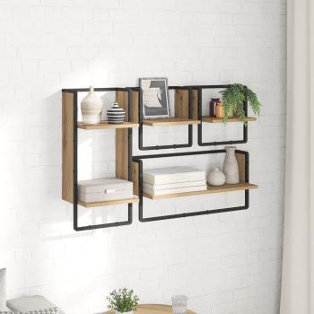 Wandregal-Set 4 stk. Artisan-Eiche 65 x 25 x 30 cm