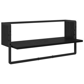 Wandregal-Set 4 stk. Schwarz Eichen-Optik 65 x 25 x 30 cm