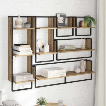 Wandregal-Set 6 stk. Artisan-Eiche 100 x 25 x 30 cm
