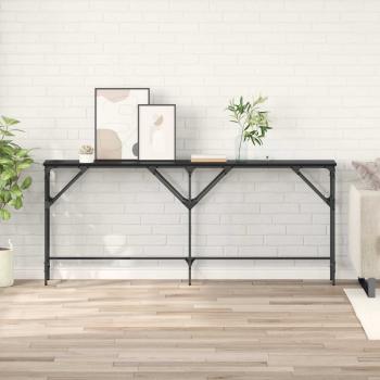 ARDEBO.de - Konsolentisch Schwarz Eichen-Optik 180 x 30 x 75 cm