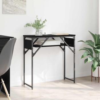 ARDEBO.de - Konsolentisch Schwarz Eichen-Optik Holzwerkstoff 75x30x75cm