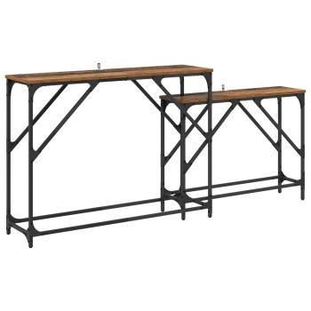 Konsolentisch 2 stk. Altholz 100 x 28 x 75 cm Holzwerkstoff