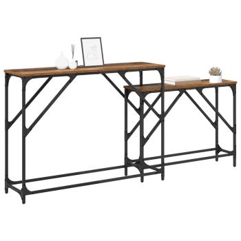 Konsolentisch 2 stk. Altholz 100 x 28 x 75 cm Holzwerkstoff