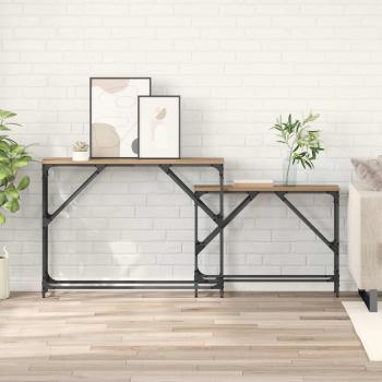 ARDEBO.de - Konsolentisch 2 stk. Artisan-Eiche 100 x 28 x 75 cm