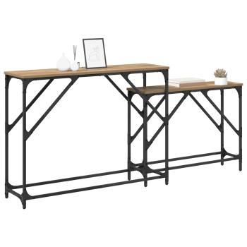 Konsolentisch 2 stk. Artisan-Eiche 100 x 28 x 75 cm