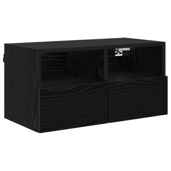 TV-Wandschrank 60 x 30 x 30 cm Schwarz Eichen-Optik