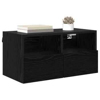 TV-Wandschrank 60 x 30 x 30 cm Schwarz Eichen-Optik