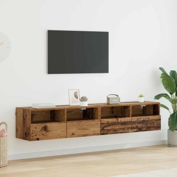 ARDEBO.de - TV-Wandregale 2 stk. Altholz Holzwerkstoff