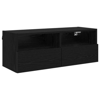 TV-Wandschrank 80 x 30 x 30 cm Schwarz Eichen-Optik