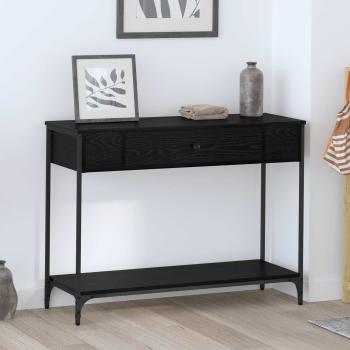 ARDEBO.de - Konsolentisch Schwarz Eichen-Optik 100 x 34,5 x 75 cm