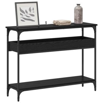 Konsolentisch Schwarz Eichen-Optik 100 x 29 x 75 cm