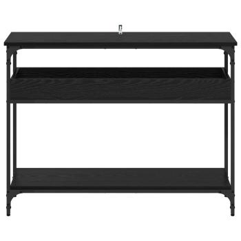 Konsolentisch Schwarz Eichen-Optik 100 x 29 x 75 cm