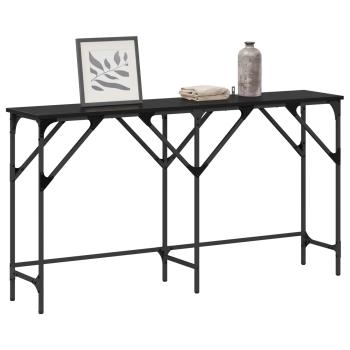 Konsolentisch Schwarz Eichen-Optik 140 x 29 x 75 cm