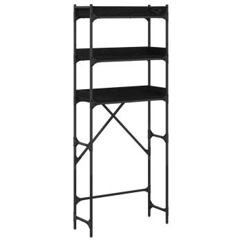 Waschmaschinenregal Schwarz 0ak 67 x 25 x 163 cm Holzwerkstoff