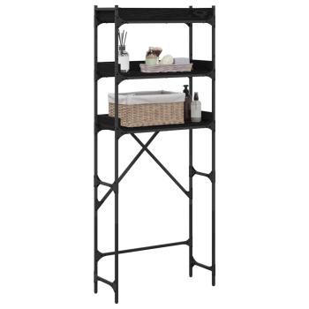 Waschmaschinenregal Schwarz 0ak 67 x 25 x 163 cm Holzwerkstoff