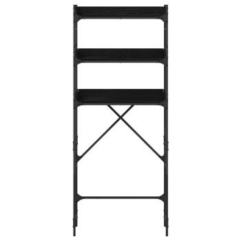 Waschmaschinenregal Schwarz 0ak 67 x 25 x 163 cm Holzwerkstoff
