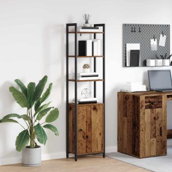 ARDEBO.de - Bücherregal 6 Ebenen 40 x 24 x 161 cm Holzwerkstoff Altholz