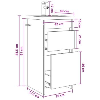 Badezimmerschrank mit Waschbecken Artisan-Eiche