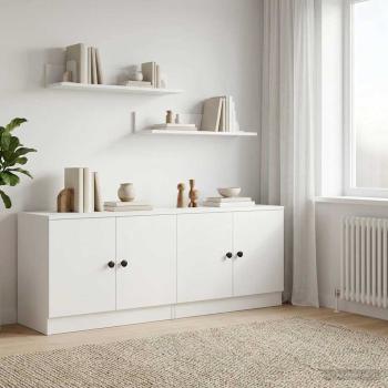 Stauraum-Schranks für Hochbett 2 stk. Weiß 66 x 35 x 48 cm