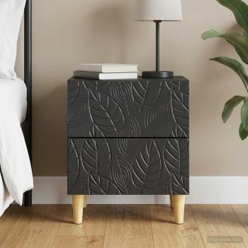 ARDEBO.de - Nachttisch Schwarz 43 x 34,5 x 48 cm Holzwerkstoff