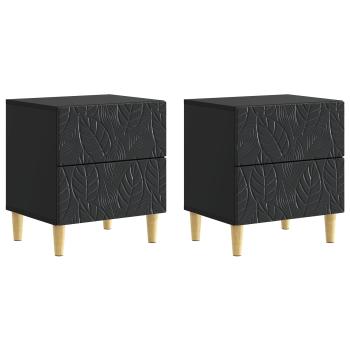 Nachttisch 2 stk. Schwarz 43 x 34,5 x 48 cm Holzwerkstoff