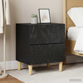 Nachttisch 2 stk. Schwarz 43 x 34,5 x 48 cm Holzwerkstoff