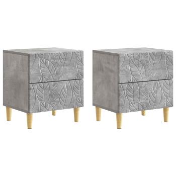 Nachttisch 2 stk. Betongrau 43 x 34,5 x 48 cm Holzwerkstoff