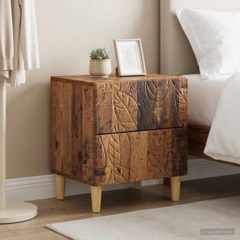 ARDEBO.de - Nachttisch 2 stk. Altholz 43 x 34,5 x 48 cm Holzwerkstoff