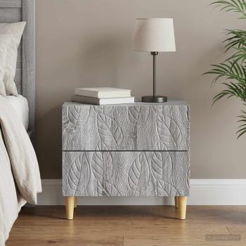 ARDEBO.de - Nachttisch Grau Sonoma 62 x 34,5 x 48 cm Holzwerkstoff