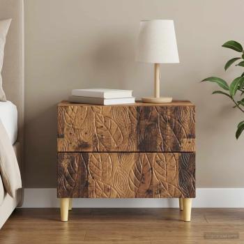ARDEBO.de - Nachttisch Altholz 62 x 34,5 x 48 cm Holzwerkstoff