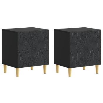 Nachttisch 2 Stk. Schwarz 43 x 34,5 x 50 cm Holzwerkstoff