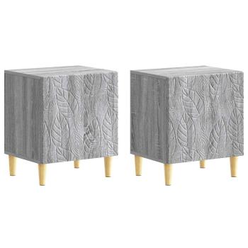 Nachttisch 2 Stk. Sonoma-Grau 43 x 34,5 x 50 cm Holzwerkstoff